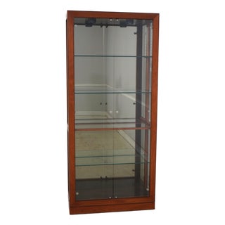 Stickley Cherry Tall Glass Door Curio Display Cabinet For Sale
