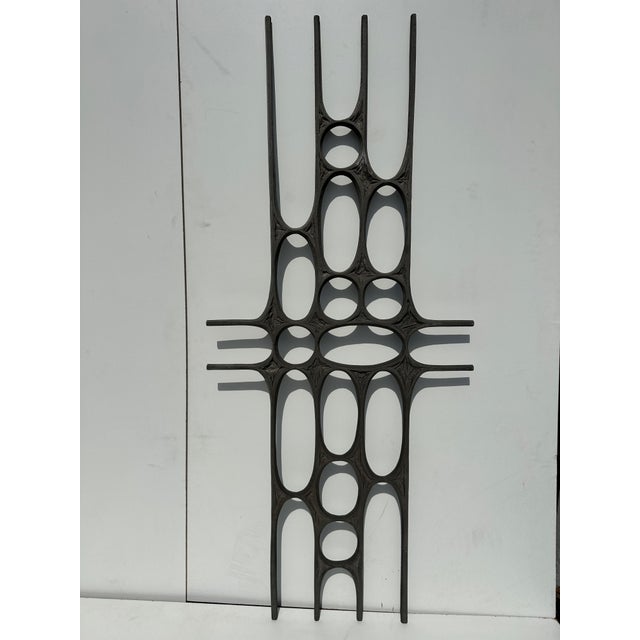 1970s Cast Aluminum Brutalist Door Panel For Sale - Image 5 of 12