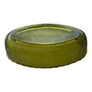 1970s Mid Century Green Oval Glass Bowl Dish