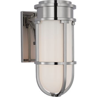 Chapman & Myers for Visual Comfort Signature Gracie Tall Bracketed Sconce in Polished Nickel with White Glass For Sale