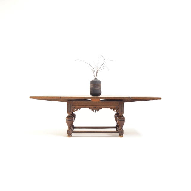 Antique Dutch Draw-Leaf Oak Table, 1850 For Sale - Image 13 of 14