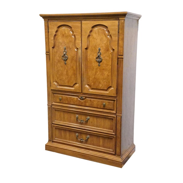 Thomasville Thomasville Furniture Serenade Collection Burled Walnut Italian Neoclassical Tuscan Style 40" Armoire 21211-340 For Sale - Image 4 of 16