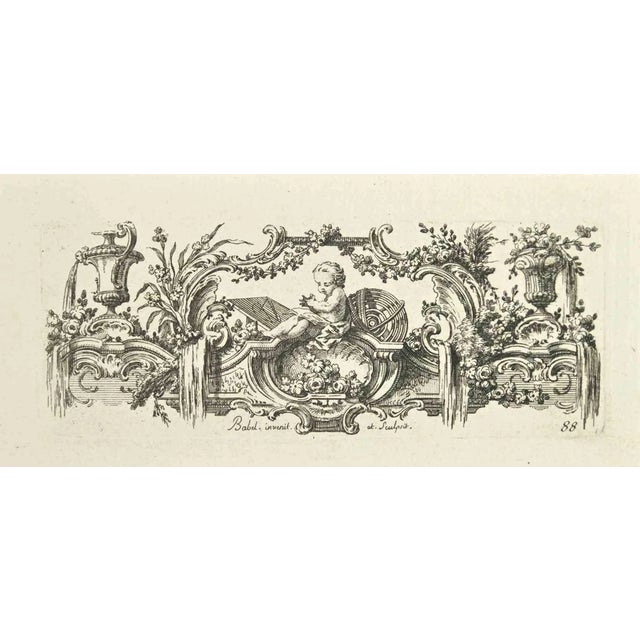 Pierre-Edme Babel, Dreamy Landscape, Etching, 18th Century For Sale