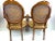 Vintage Louis XVI Style Carved Cane Back Armchairs With Leopard Fabric, a Pair For Sale - Image 13 of 17