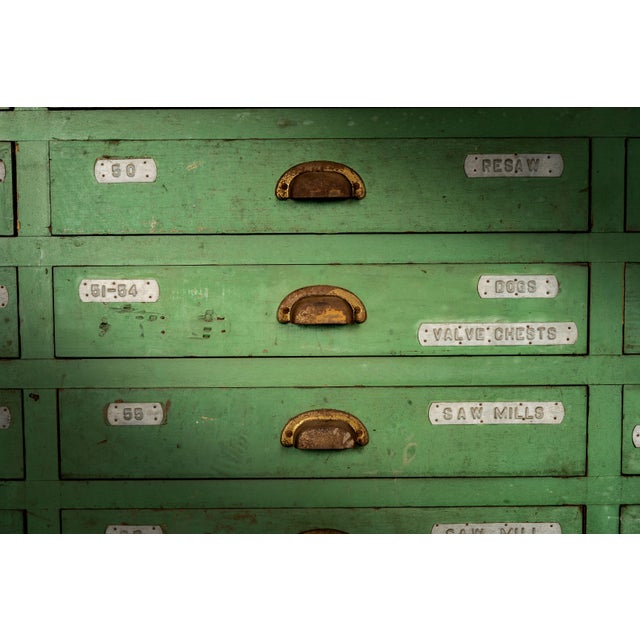 Avocado Early 20th Century Steelworkers Blueprint Cabinet For Sale - Image 8 of 10