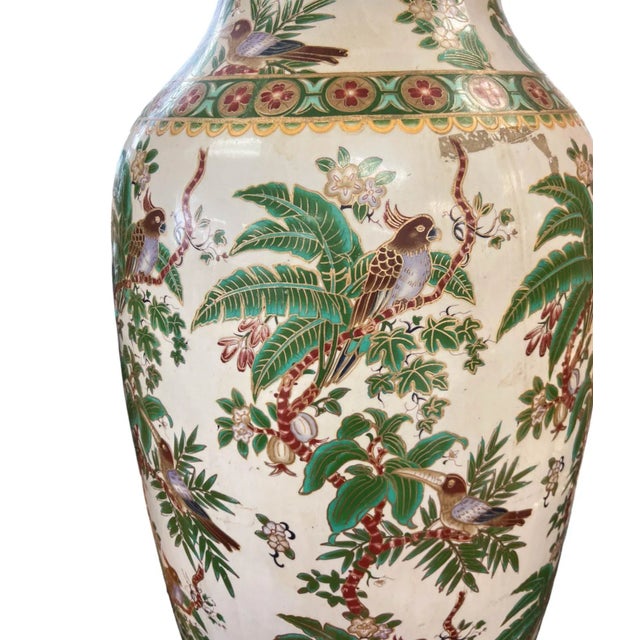 Palace Size Famille Verte-Style Porcelain Floor Vase For Sale In West Palm - Image 6 of 9