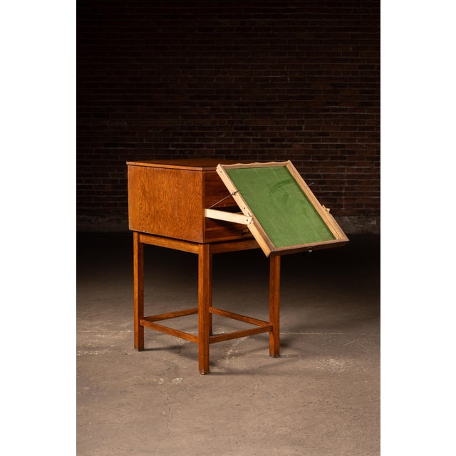 Antique Oak Visible Card Index Filing Cabinet Stand For Sale In Chicago - Image 6 of 14