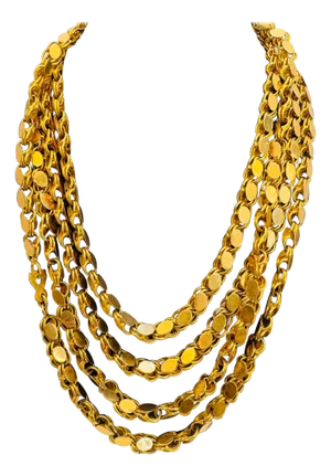 Vintage 115 Gm 18 Karat Yellow Gold Handmade Chain 76 Inch Unique Opera Length