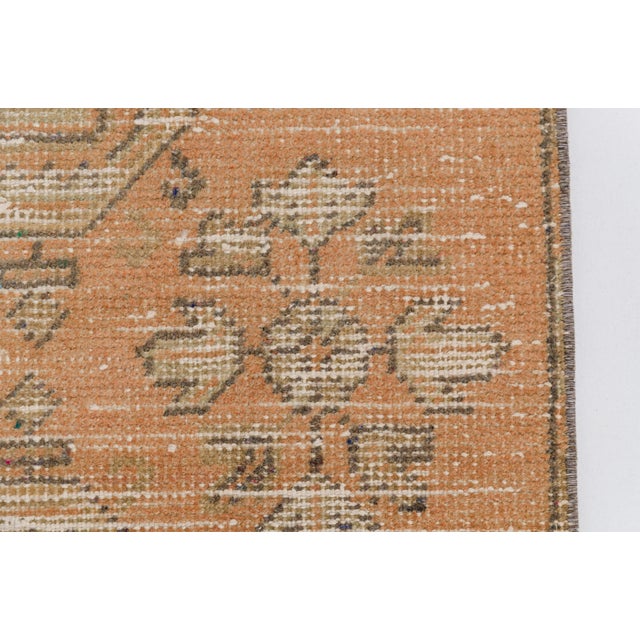 Turkish Mid 20th Century Orange Traditional Turkish Rug For Sale - Image 3 of 10