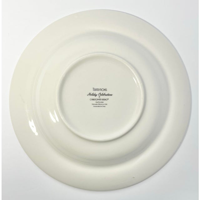 2010s Christopher Radko “Holiday Celebrations, Red Trim” 8 Porcelain Rim Soup Bowls For Sale - Image 5 of 5