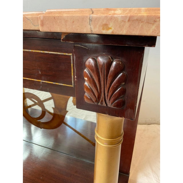 1940s John Tavis Classical Mirrored Back Console With Marble Top For Sale - Image 11 of 12