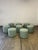 W20.5 H18.5 SW20 Handcrafted ottomans newly fabricated with fresh foam , and new sea foam teal linen. Made with removable...