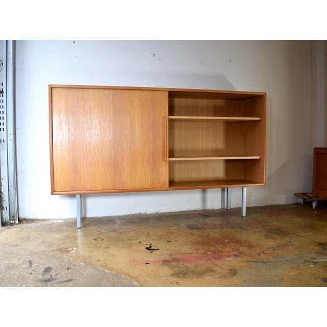 Vintage Oak Sideboard with Sliding Doors from WK Möbel, 1960s For Sale - Image 6 of 6