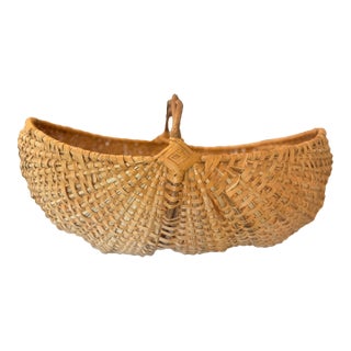Vintage 19th Century Woven Buttocks Basket For Sale