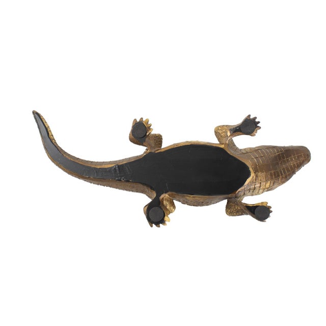 Antiqued Gold Crocodile Sculpture For Sale - Image 9 of 11