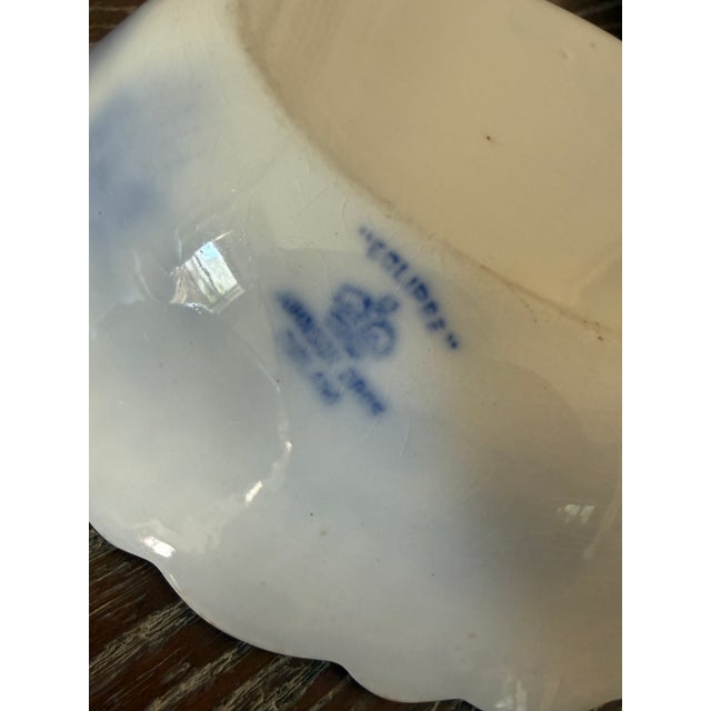 Antique Flow Blue Serving Bowls | Johnson Brothers Eclipse - Set of 2 For Sale - Image 11 of 12