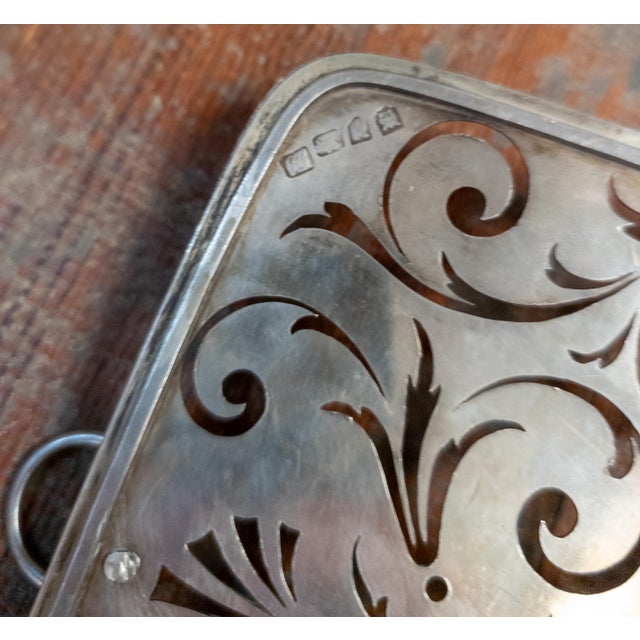 18th Century English George II Sterling Silver Pierced Dish Insert by Joseph Sanders For Sale - Image 12 of 14