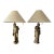 Late 20th Century Figural Gilt Ceramic Lamps With New Shades, a Pair For Sale