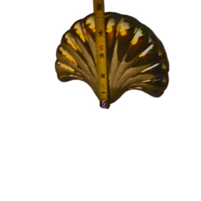 Mid 20th Century Brass Scalloped Shell Curtain Tiebacks- A Pair For Sale - Image 9 of 10