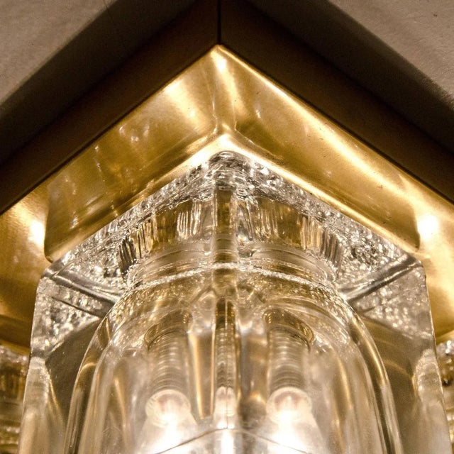 Brutalist Wall Light in Brass and Glass from Peill & Putzler, Germany, 1970s For Sale - Image 3 of 17