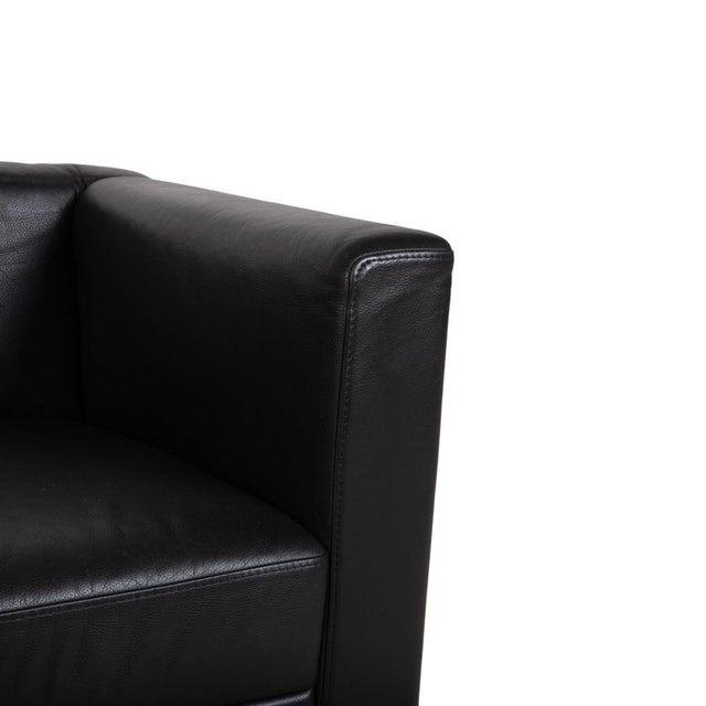 Visavis Leather Three-Seater Black Sofa by Brühl For Sale - Image 4 of 13