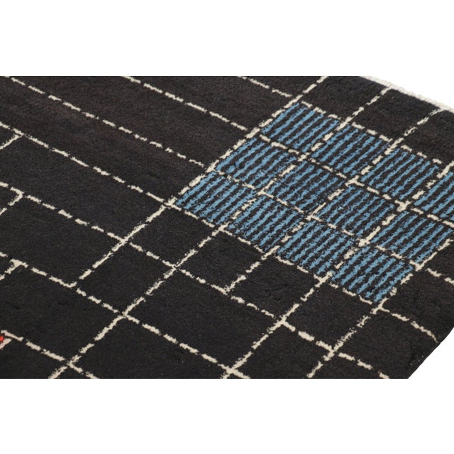 Vintage Zeki Müren Rug in Black With Multicolor Geometric Pattern | Rug & Kilim For Sale In New York - Image 6 of 7
