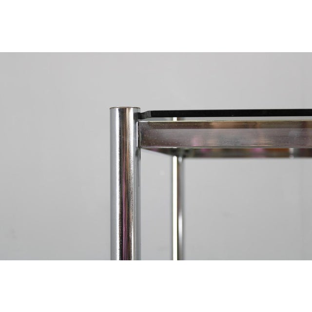 Mid-Century Modern Smoked Glass Serving Cart, Italy, 1970s For Sale - Image 9 of 12