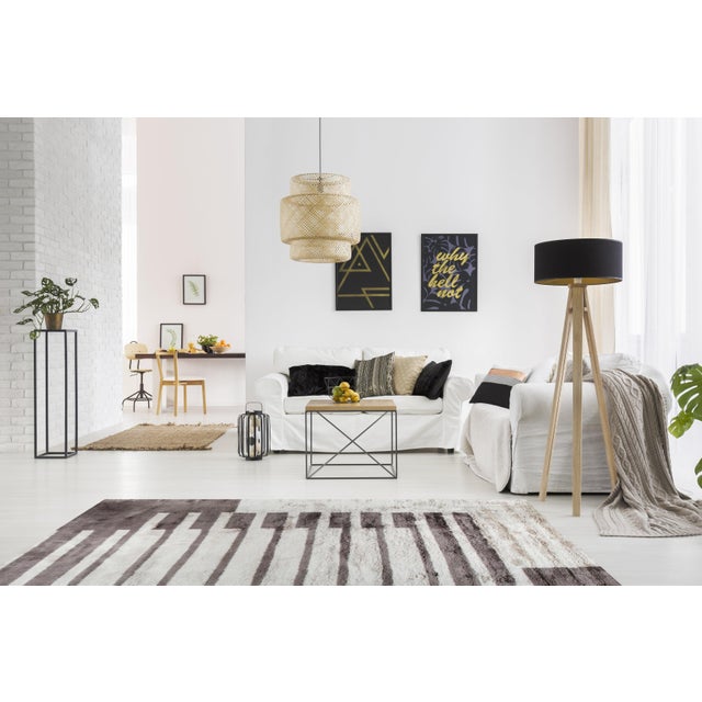 5x8 Nadia Mira Brown Abstract Modern Hand Knotted Wool Carpet Rug For Sale - Image 4 of 6