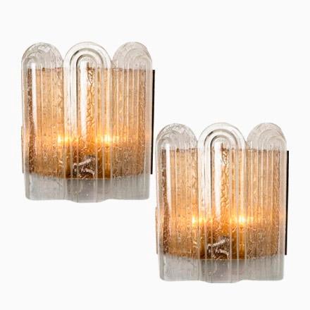 Art Deco Blown Glass & Brass Wall Sconce attributed to Doria, 1960s For Sale - Image 15 of 15