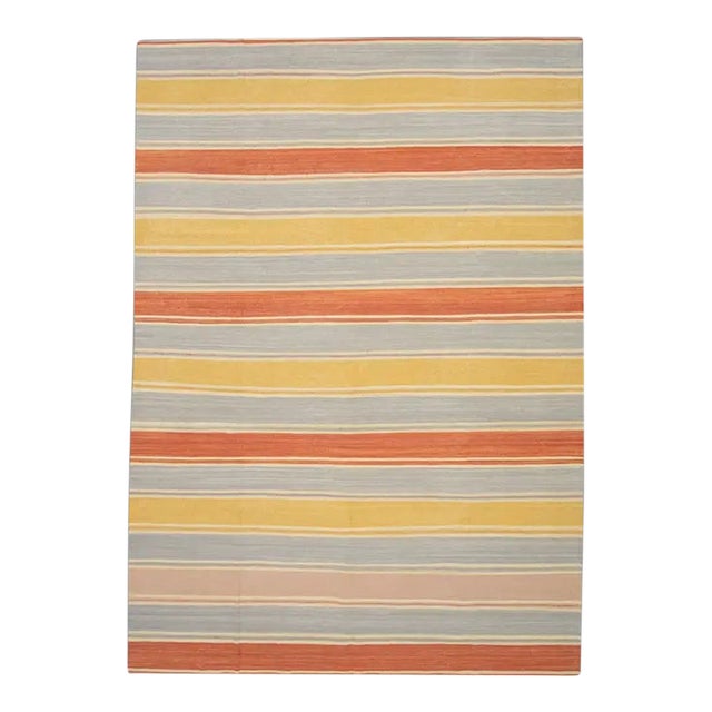 Turkish Kilim Handmade Flatweave Rug Earth Tones 8'10" X 12'2" For Sale