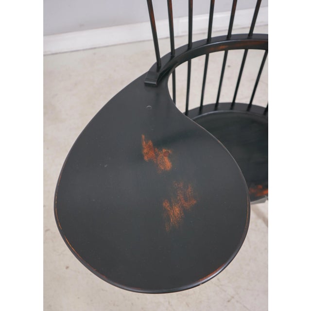 Green Dr Dimes Windsor Style Desk Writing Arm High Back Chair For Sale - Image 8 of 12