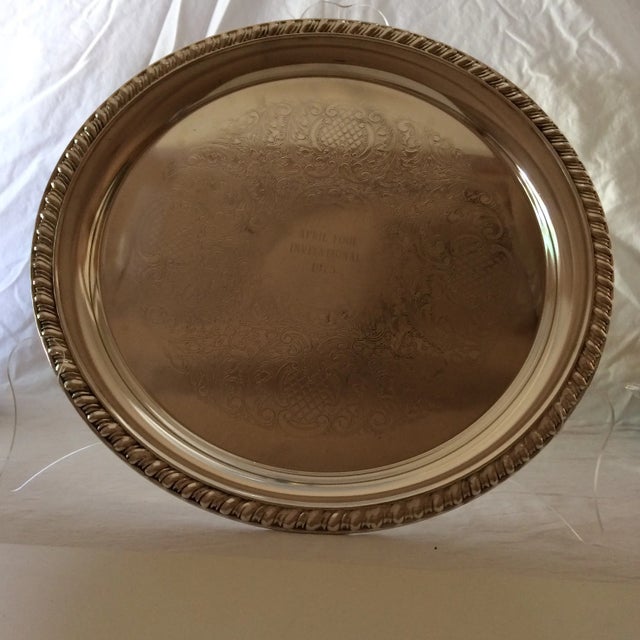 Great gift for April fools with this Etched Sheffield Silver Plated Serving Tray.