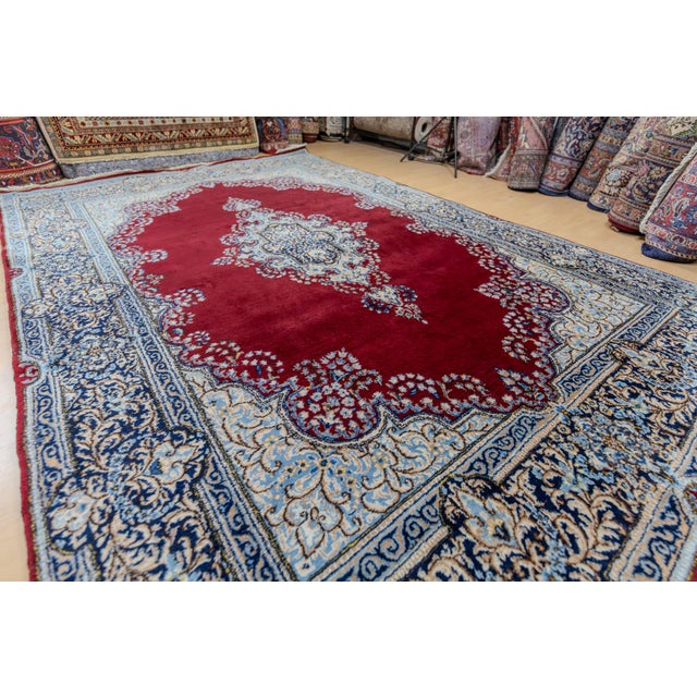 Middle Eastern Hand-Knotted Kirman Rug For Sale - Image 10 of 14