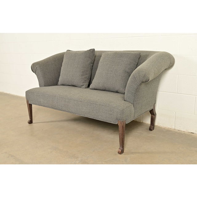 English Baker Furniture English Regency Rolled Arm Sofa of Loveseat For Sale - Image 3 of 15