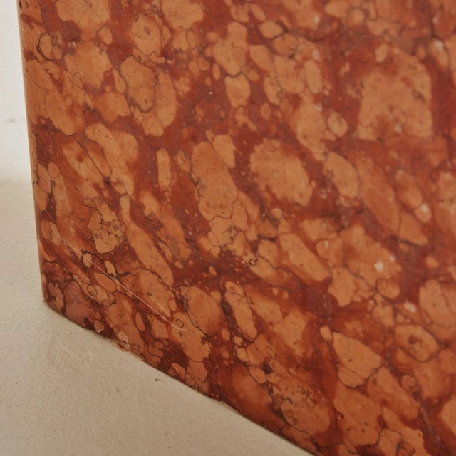 Breccia Pernice Marble Console Table with Glass Top, Italy 1970s For Sale In Chicago - Image 6 of 11