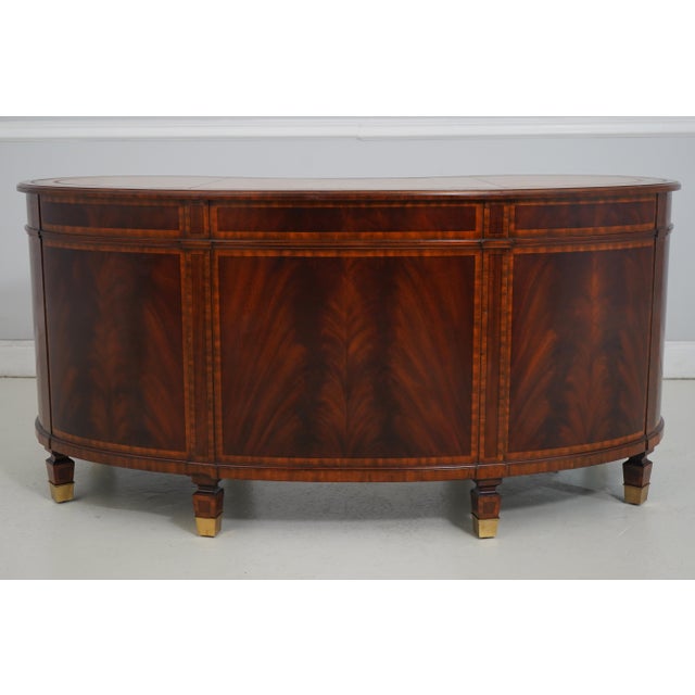 Maitland Smith Leather Top Mahogany Kidney Shape Desk For Sale - Image 17 of 18