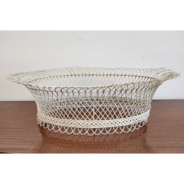 Antique 19th C. French Oval Wire Garden Basket or Planter For Sale - Image 11 of 18