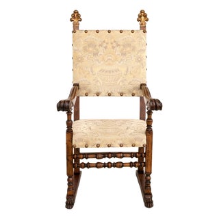 18th Century Iberian Oak Armchair For Sale