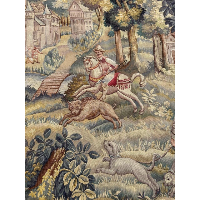 1940s Vintage French Handwoven Aubusson Tapestry, 1940s For Sale - Image 5 of 18