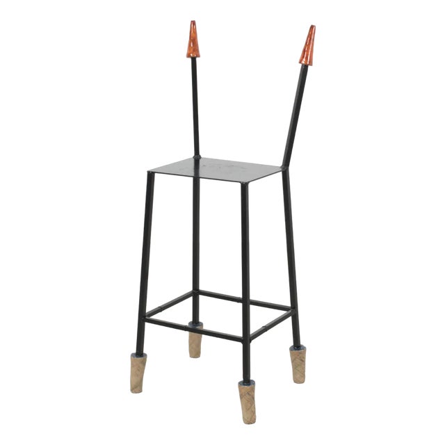 Vintage Art Stool in Metal For Sale