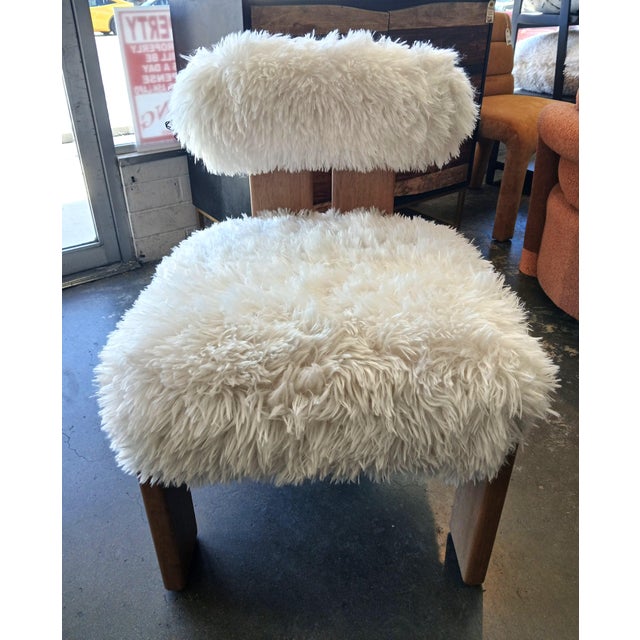 Mid-Century Modern Skyler Fur Lounge Chair For Sale - Image 3 of 8