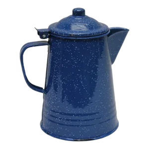 Vintage Blue Enamel Graniteware / Splatterware Kettle