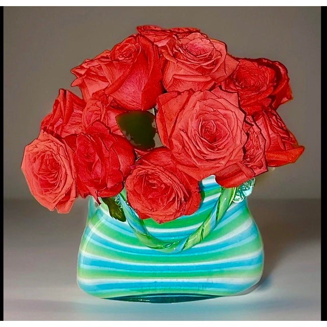 Vintage Murano Style Art Glass Vase For Sale - Image 9 of 9