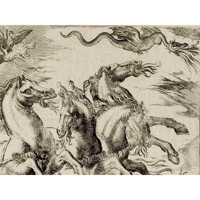 The Chariot of Gods is an old master artwork realized by Antonio Tempesta in 17th Century. Black and white etching. Good...