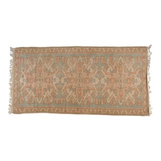 Mid 20th Century Muted Terracotta & Sage Medallion Rug For Sale