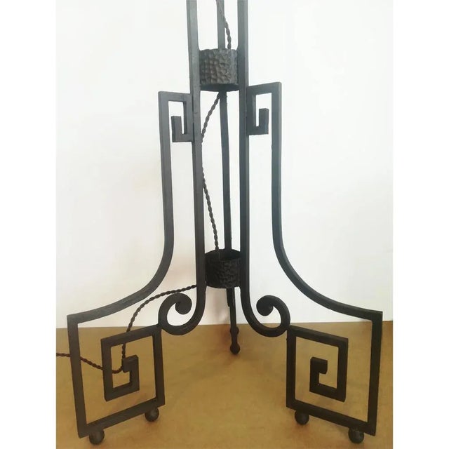 1920s Art Deco Cast Iron Floor Lamp For Sale - Image 5 of 9
