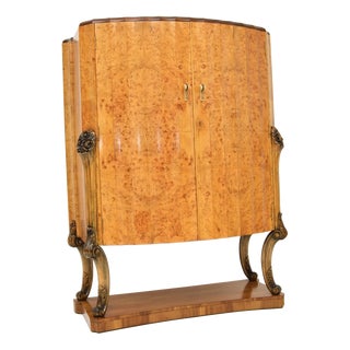 Art Deco Burr Walnut Cocktail Cabinet from Harry and Lou Epstein, 1920s For Sale