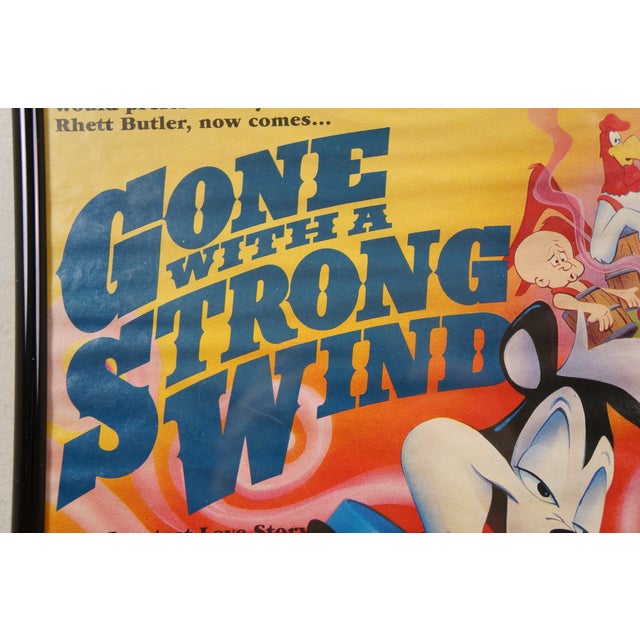 Paper Late 20th Century Looney Tunes Cartoon Spoof Movie Poster Gone With a Strong Wind 16" For Sale - Image 7 of 12