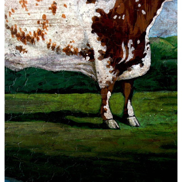 20th Century Hand-Painted English Countryside Art Decorative Metal Tray For Sale - Image 9 of 12