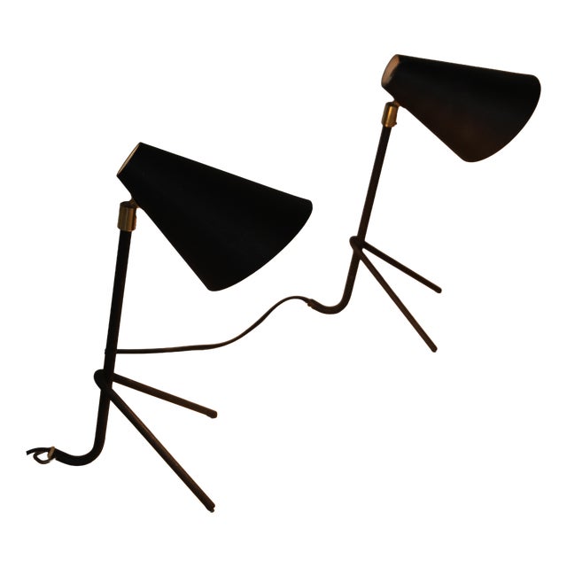 Swedish Tripod Lamps, 1950s, Set of 2 For Sale